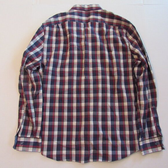 Nautica Long Sleeve Button Up Collared Shirt Red/White/Blue Plaid/Check Size L - Picture 2 of 4